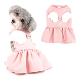 Ranphy Angel Wings Puppy Dresses for Small Dogs Girls Pet Clothing with D-Ring Dog Clothing Comfortable Summer Shirt Skirt Chihuahua Yorkie Cats Outfits,Pink, M