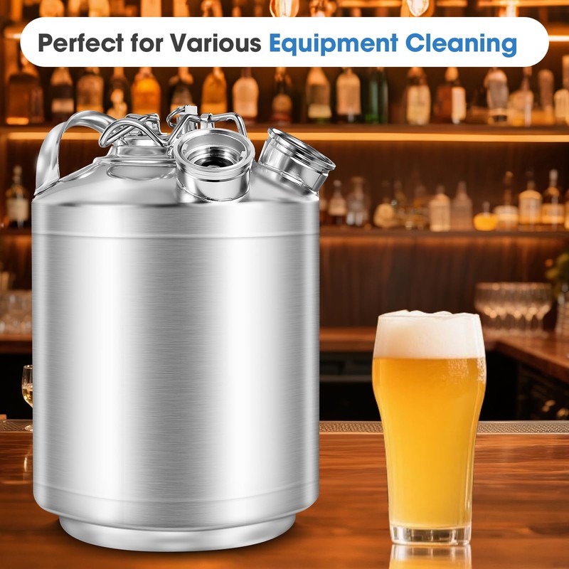 Dbgogo 2.5 Gallon Cleaning Keg Beer Line Cleaner Keg, 304