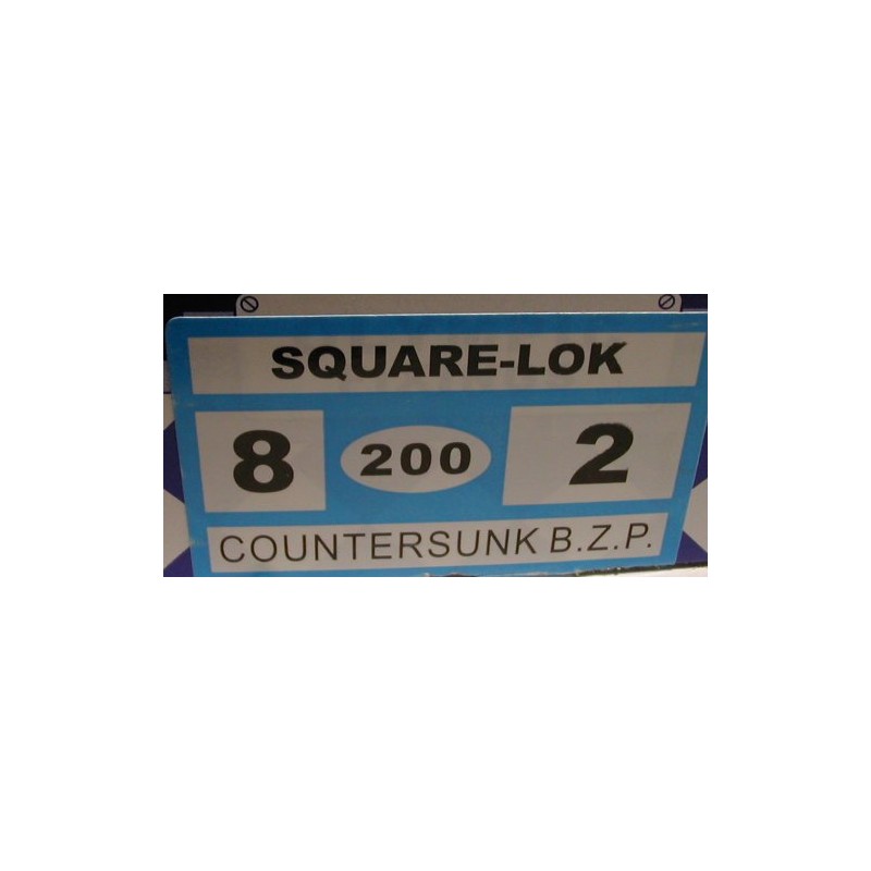 Square Drive Screws 2" x #8 Countersunk BZP (200 Pack)
