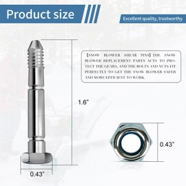 CFWMXG (6 Pack) 532005 53200500 510016 51001600 Snow Blower Shear Pins Bolts and Nuts Repaces ari-ens 532005 510016 51001600