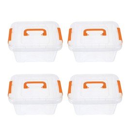 CHILDWEET 4pcs Desktop Storage Box with Handle Versatile Makeup Organizer Snack Container and Household Sundries Organizer Practical and Easy to Clean for Home Office and Car Use