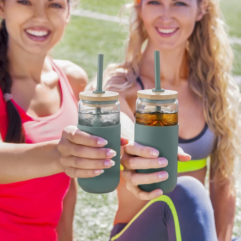 20oz Glass Water Tumbler with Silicone Protective Sleeve - Beer