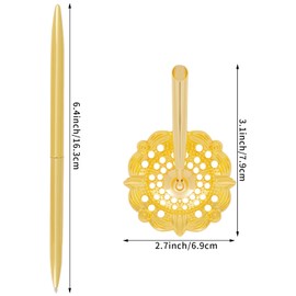 jiebor 2Pcs Gold Wedding Pen and Metal Pen Stand Holder Set Signing Desk Ballpoint Pen for Guest Book Bridal Teacher Wedding Engagement Graduation Business Home Office Gift Supplies Black Ink