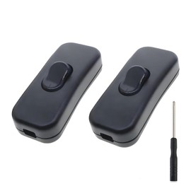 MejaRizon 2 x Intermediate Switch Cord Switch 2-3-Pin 6A Switch 230 V, Rocker Switch, Cable Switch, Suitable for 1 Core Power Cable Lights