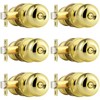 Probrico Polished Brass Privacy Interior Door Knobs Bed and Bath