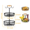 SAYZH 2-Tier Fruit Basket Bowl Vegetable Storage with Dual Banana