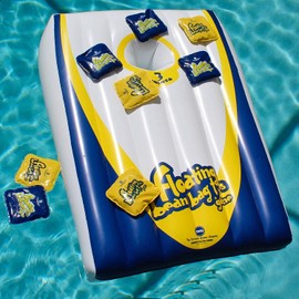 Drive Way Games Floating Cornhole Set. Inflatable Corn-Toss Board & Floating Bean Bags for Pool, Lake, Water