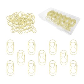 Incauca 50 PCS Animal Cat Shaped Paper Clips, Jumbo Cute Fun Planner Paper Clips, Pretty Decorative Paperclips Bookmark for Cat Lovers Office Supplies Home Desk Organizers, Gold