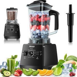 PRASKY Professional Blender – 68Oz BPA-Free Kitchen Blender for Smoothies & ice Crushing,  For Home, Commercial Use, Coffee Cup & Stand Mixer Electric Mixing Beverage Fruit - Color: 2 in 1 - Black