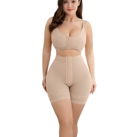 JOSHINE Shapewear for Women Faja Shorts for Women Firm Boyshort Panties Belly Shaper for Women Plus Size Control Shapewear Hook Eye Undergarments Figure Butt Lifter Non Slip Shapewear Panties Beige