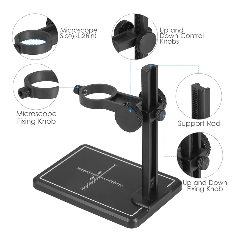 Mini Digital Microscope Stand Magnifier Camera Up and Down Adjustable