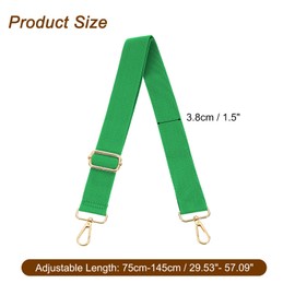 Sourcing Map Green Cotton Wide Shoulder Strap, 3.8cm Adjustable Crossbody Strap for Shoulder Bag Handbag, Light Gold Pull Core Buckle