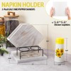 Rustic Farmhouse Napkin Holder Set - Natural Wood Kitchen Organizer