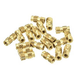 QUARKZMAN Knurled Insert Nuts, 80 Pieces M3 x 10 mm L x 5 mm OD 3D Printing Brass Nuts Female Threaded Inserts Brass Heating Insert Embedding Nut