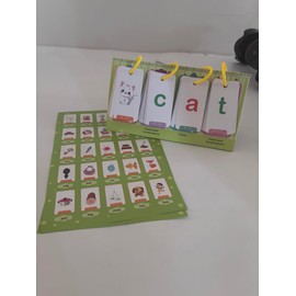 100 Words Flip Chart, Phonics Games Flash Card, Alphabet Learning Pocket Chart，Sight Words Flash Cards Kindergarten，Educational Preschool Phonics Learning Tool for Student Teacher School Supplies