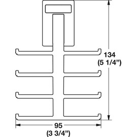 TAG Hardware Premium Space Saving Eight Tie Storage Hook Cleat Mount Organizer Rack for Home and Business (Polished Chrome)