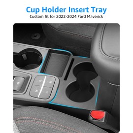 Glhsjxr Center Console Cup Holder Insert for Ford Maverick 2024 2023 2022 Interior Accessories, Armrest Box Front 3-in 1 Expander Cup Holder Organizer Storage Tray