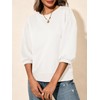 Fisoew Womens Crewneck Sweatshirts Casual Puff Sleeve Loose Fit Shirts