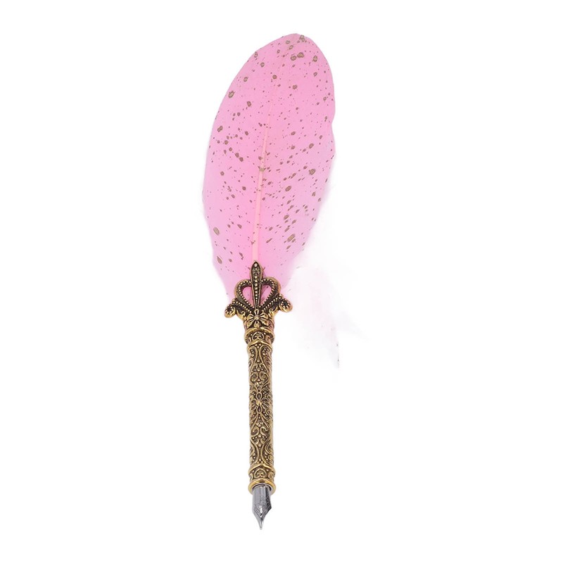 Quill Pen Set Retro Elegant Exquisite Pattern Smoothing Writing Feather