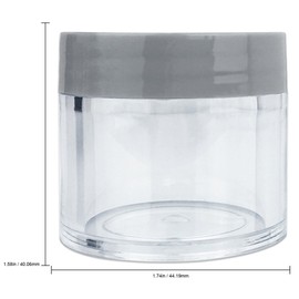 Beauticom 30G/30ML Clear Round Sample Container Jars with Gray Flat Top Lids for Lotion, Cream, Salves, Cosmetic and Makeup Samples - BPA Free (6 Pieces)
