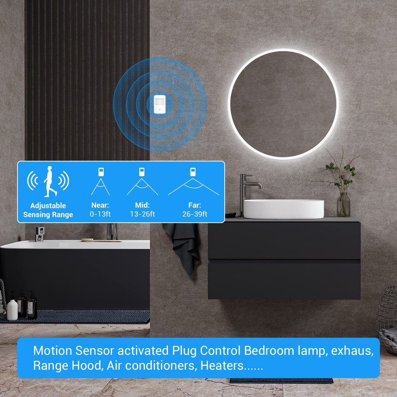 SEHOMY Motion Sensor Switch with Outlet for Bathroom Kitchen, Control