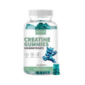 Creatine Monohydrate Gummy Bears - 2000 mg Creatine Monohydrate per Dose - Vegan Creatine Without Gluten - Creatine Gummies - 60 Units Blueberry Flavour