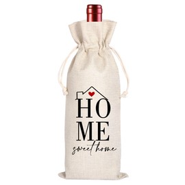 LANBAIHE Housewarming Wine Bag, Gift for New Apartment Decoration,Happy New Home Gifts,Sweet Home,Family Party Wine Bag Gifts for Friends,Colleagues