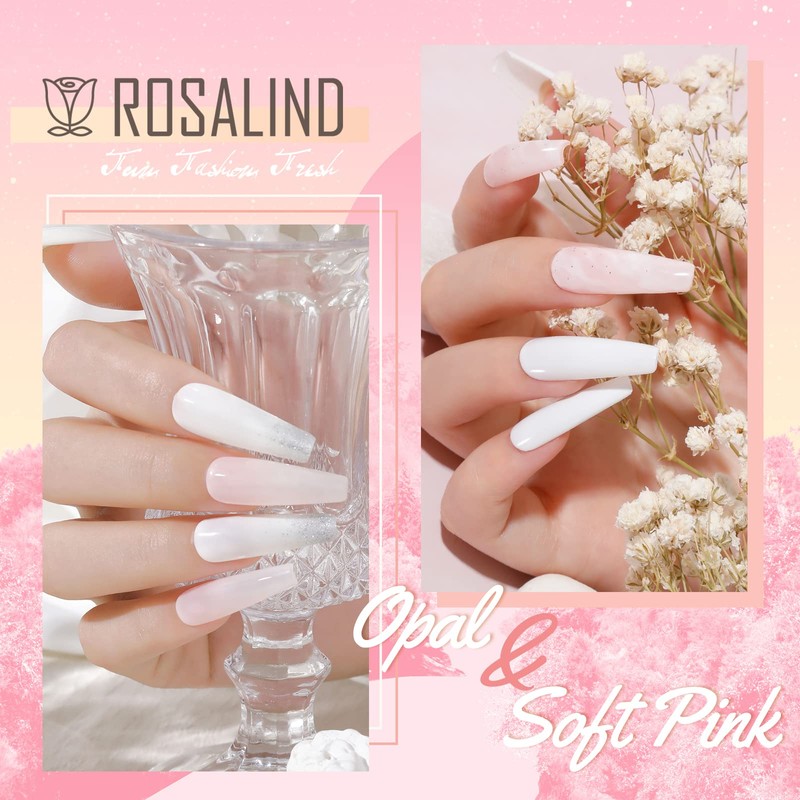 ROSALIND Poly Nail Gel 2 Farben WeiÃ Pink Gel mit