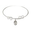 8 inch Round Double Loop Bangle Bracelet w/St. Scholastica in