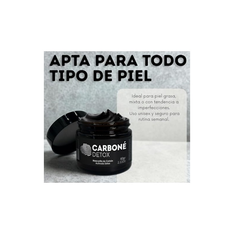 Carboné Detox Mascarilla Facial de Carbón Activado - Para una