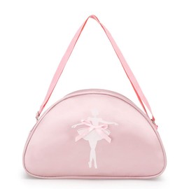 ISABELLA MOON Girls Kids Children Ballet Dance Bag, Pink Ballerina Handbag Tote Gymnastics Sports Duffel Bag, Crossbody Shoulder School Bag Light Weight Carry-on Luggage (Pink)