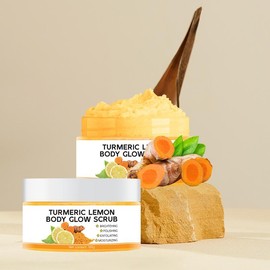 AMOCOCO Body Scrub Turmeric Bath Scrub Turmeric Lemon Body Glow Smoothing Scrub Body Foot Hands Gentle exfoliation, deep cleansing Moisturizing Skin Men and Women Achieve Healthy Skin - Specification: Turmeric Scrub*2