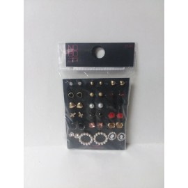 NOBO No Boundaries Jewlery Pack Of 18 Pairs Of EARRINGS Roses Hearts Crosses NEW