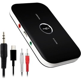 AYMBH B6 2-in-1 Bluetooth 5.3 Audio Transmitter & Receiver – Wireless AUX RCA USB Adapter for TV, Car, PC, Headphones, Speakers – Plug & Play, Auto Reconnect, Noise Cancellation