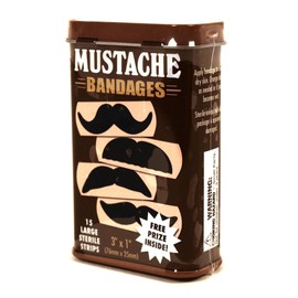 Mustache Design Plaster in Metal Box