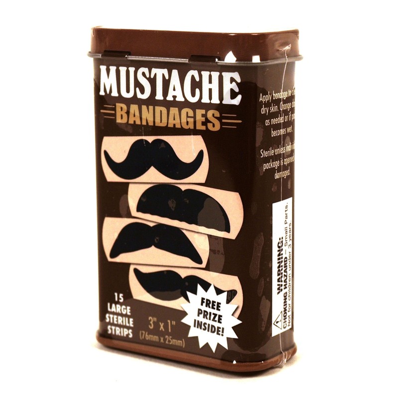 Mustache Design Plaster in Metal Box