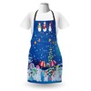 ABAKUHAUS Christmas Apron, Snowman Party, Unisex Kitchen Bib Apron with