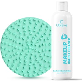 Limpiador de brochas de maquillaje, solución limpiadora para brochas y esponjas de maquillaje con almohadilla de silicona para limpieza profunda de brochas, fórmula suave.