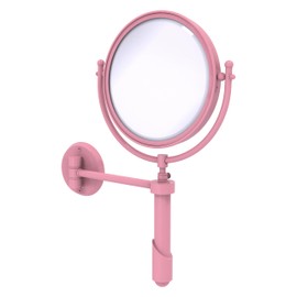 Allied Brass SHM-8/2X-PNK Soho Collection Wall Mounted Make-Up Mirror 8 Inch Diameter with 2X Magnification, Pink
