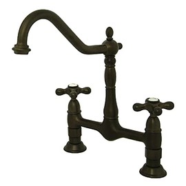 Kingston Brass KS1175AX Heritage Bridge Kitchen Faucet, 13 x 8 x 2.13, Oil Rubbed Bronze