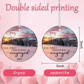 Christmas Ornaments 2024,Our First Christmas Engaged Ornament Mr and Mrs Newly Engagement Gifts for Couples Unique Wedding Bridal Shower Married Gifts Her Women Newlyweds Bride to Be Xmas Decorations