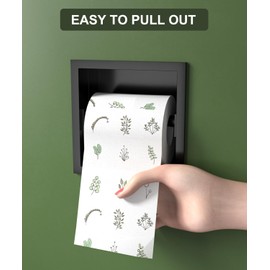 BARONAGE Black Recessed Toilet Paper Holder, 6" Built-in Toilet Paper Holders, Stainless Steel Tissue Roll Holder in Wall Toilets Paper Dispenser Insert (Matte Black)