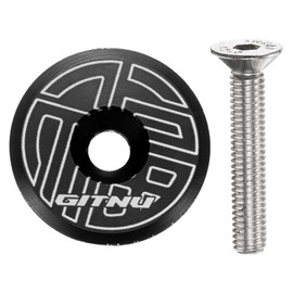 sourcing map 1 1/4" Bicycle Headset Top Cap Cover Aluminum Alloy Cycling Headset Stem with M6 Bolt for Mountain Bike Road MTB, Black