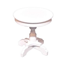 Melody Jane Dolls House Round White Side Table Shabby Chic 1:12 Living Room Furniture