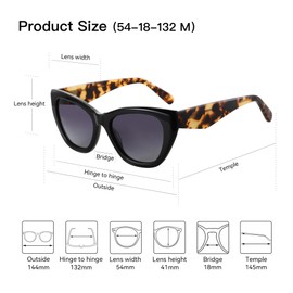 ZENOTTIC Polarized Sunglasses Women Cat-Eye: Trendy Cateye Sunglasses for Woman - Cute Sun Glasses UV400 Protection