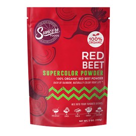 Suncore Foods – Organic Red Beet Supercolor Powder, 5oz – Natural Beetroot Food Coloring Powder, Plant Based, Vegan, Gluten Free, Non-GMO