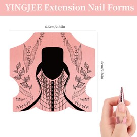 Nail Forms 200PCS, Nail Form Extension Sticker Self-Adhesive Nail Tips Guide, Gel Nail Stickers for Poly Gel/Extension/Acrylic Nail Molds Builder, Nail Art Equipment for Salon