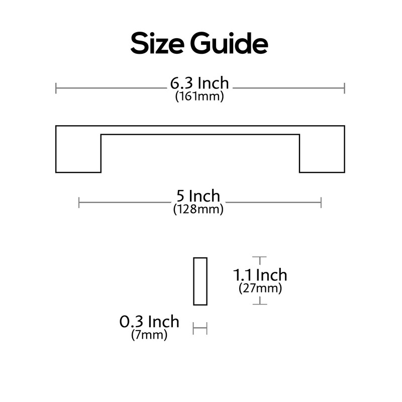 Alzassbg 10 Pack Polished Chrome Cabinet Pulls, 5 Inch(128mm) Hole