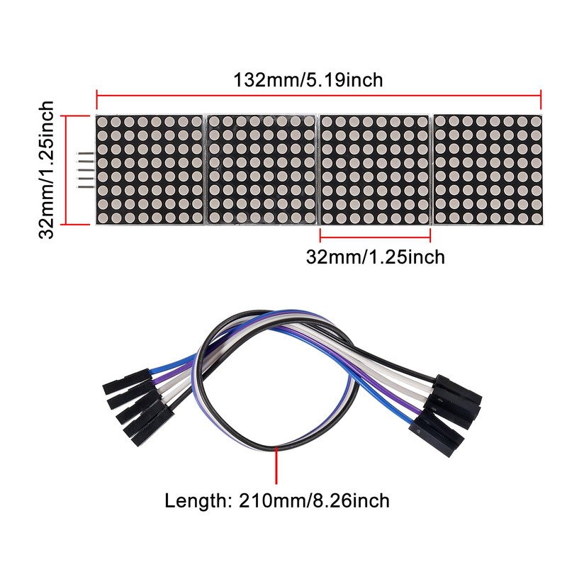 MAX7219 32x8 Dot Matrix Module 4 in 1 LED Display