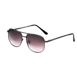 Calabria 1106SB Metal Pilot Bi-Focal Reading Sunglasses in Gun metal 2.75